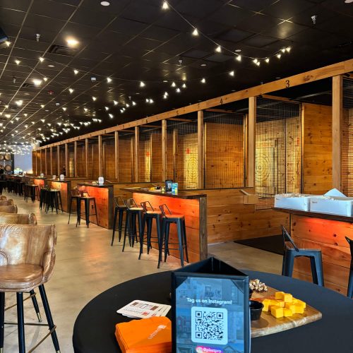 Epic Axe Throwing hall prepared for guests